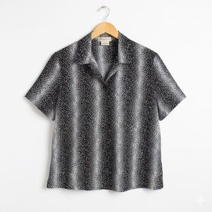 Notations NWOT Black and White Polka Dot Button Down Blouse